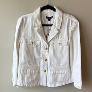 J. Crew NWT White Jacket Blazer with Gold Buttons 14